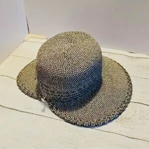 Nine West Black and White Woven Hat